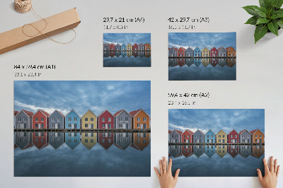 Poster s motívom farebných domov