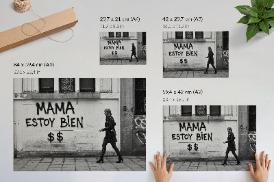 Poster s graffiti motívom z ulice