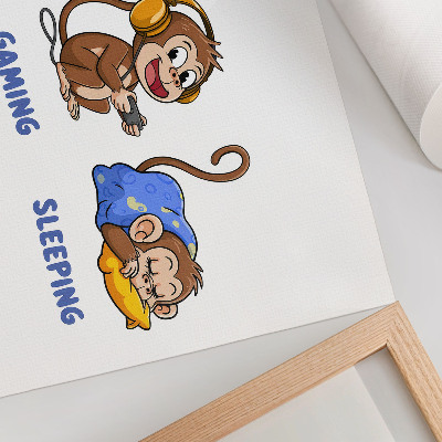 Plagát na stenu so vzorom zábavných opíc