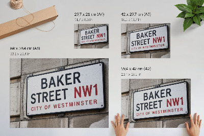 Plagát s motívom pamätnej tabule na Baker Street