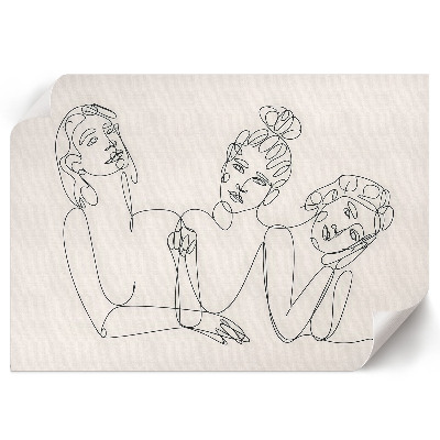 Plagát na stenu s motívom žien v štýle lineart