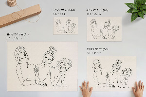 Plagát na stenu Ženy lineart