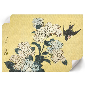 Poster Hortenzia a lastovička