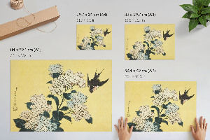 Poster Hortenzia a lastovička