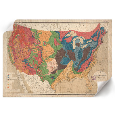 Plagát Geologická mapa USA