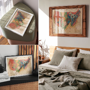 Poster Geologická mapa USA