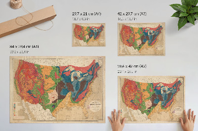 Plagát Geologická mapa USA