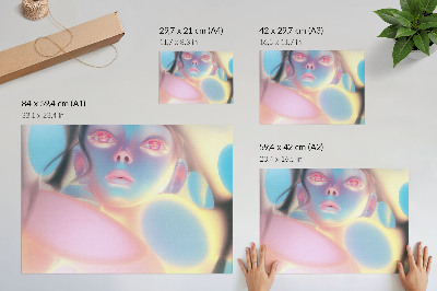 Poster s futuristickou postavou