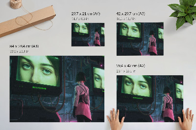 Plagát na stenu s motívom futuristickej technológie